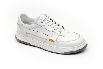 Comfortable sneakers for men on a white background.