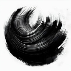 Black paint brush stroke isolated on white background