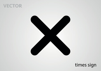 Mathematical symbol icon times sign, vector illustration