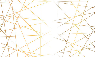 Obraz premium Abstract luxury seamless premium shiny golden random chaotic square and triangle lines on transparent background. Vector, illustration