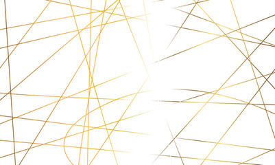 Luxury seamless premium shiny golden random chaotic wave curve lines on transparent background. Vector, illustration