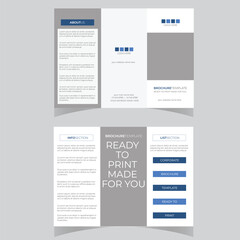 Tri fold brochure design. Corporate business template for tri fold flyer with rhombus square shapes