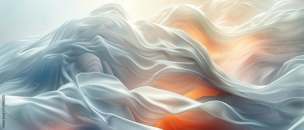 Aufkleber Modern soft luxury texture with smooth  subtle background illustration made with abstract white and light gray waves.