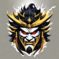 samurai head angry face