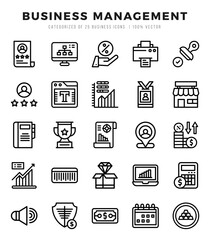 Business Management Icons bundle. Lineal style Icons. Vector illustration.