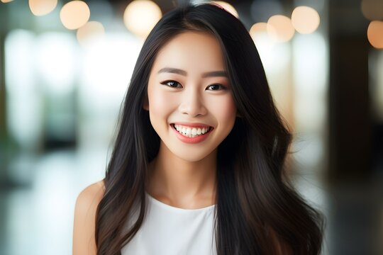 Capturing the radiant smile of an Asian model for dental promotions. Concept Portrait Photography, Smile Captures, Asian Model, Dental Promotions