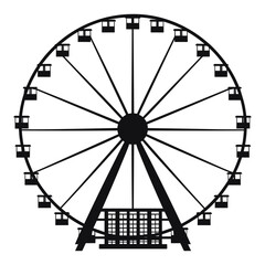 Fototapeta premium Ferris wheel Vector Silhouette Illustration.