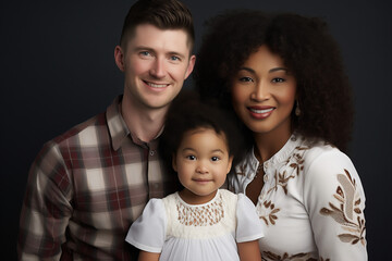 portrait of happy modern mixed multi-racial family diversity