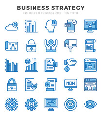 Set of Business Strategy Icons. Simple line art style icons pack.