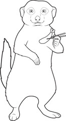 Meerkat Fish Tempura Animal Vector Graphic Art Illustration