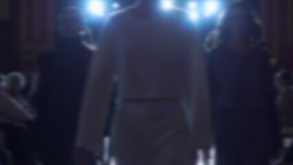 models on the catwalk in defocus. fashion Week	
