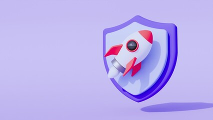 Business strategy concept. Secure Business. 3d render illustration