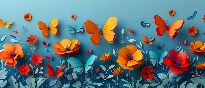 Butterflies & Flowers: Motherhood's Nature Paper Cut

