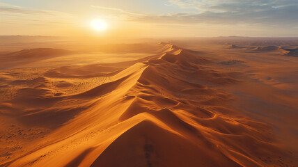 Fototapeta na wymiar Golden Desert Sands at Sunset