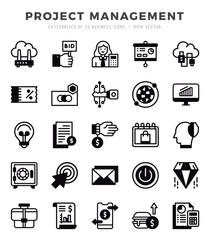 Simple Set of Project Management Related Vector Lineal Filled Icons.