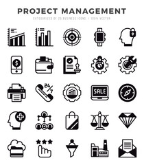 icons set. Project Management for web. app. vector illustration.