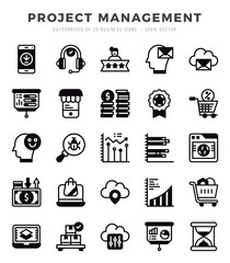 Project Management Lineal Filled icons. Vector Lineal Filled illustration.