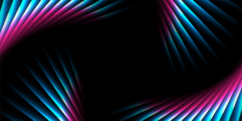 Blue purple neon laser lines abstract technology background. Futuristic vector design