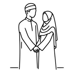 illustration of a couple of muslims