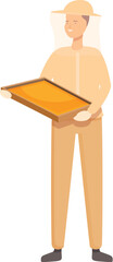 Farm honey frame icon cartoon vector. Worker natural. Organic village