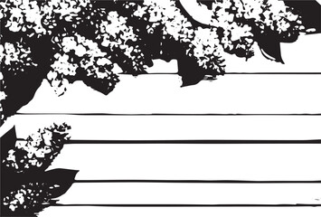 Naklejka premium Fresh lilac flowers on the wooden vintage background.