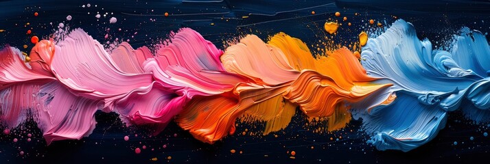 Abstract brush stroke pattern with bold colors and thick textures, Background Image, Background For Banner