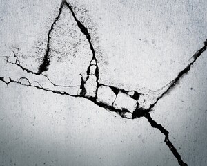 Cracked concrete old wall gray cement