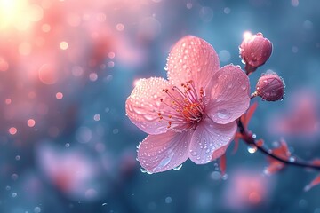 A Close Up Of A Flower With Water Drops On It