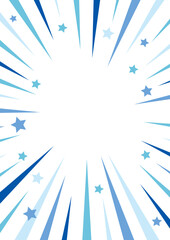 集中線　縦長　青　星　フレーム