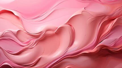 Close-up of a liquid textured pink marble with a sweet peachy hue - obrazy, fototapety, plakaty