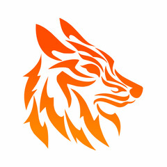 Fototapeta premium graphic vector illustration of tribal art abstract colored fox head