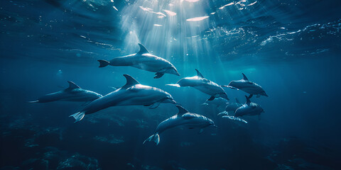 Dolphins Gliding Under the Sun's Warmth