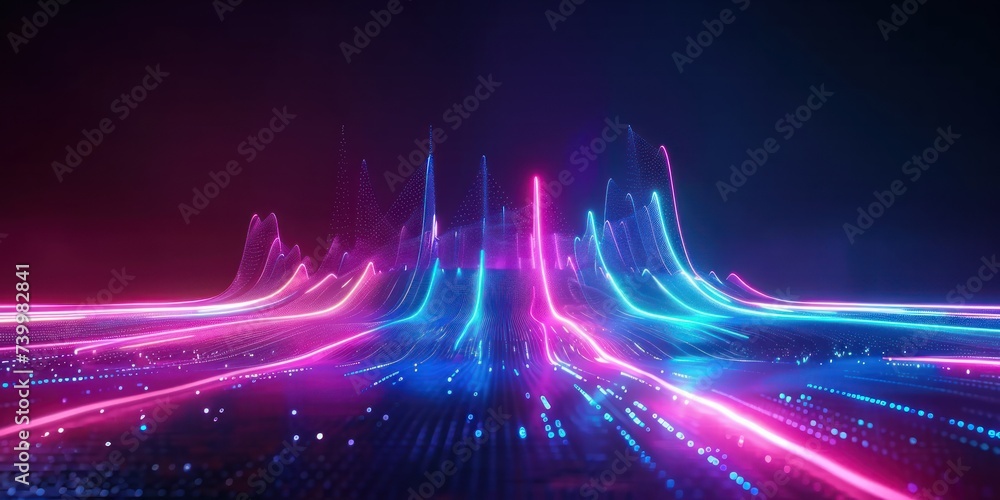 Poster futuristic technology themed abstract background with glowing lines dynamic illustration of modern d