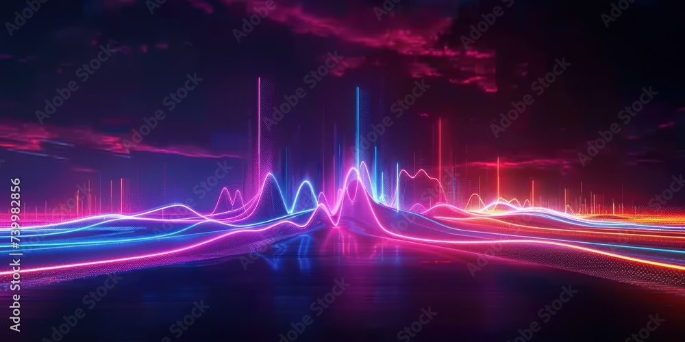 Poster futuristic technology themed abstract background with glowing lines dynamic illustration of modern d
