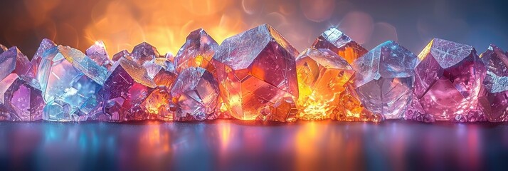 Crystalline pattern with geometric shapes resembling gemstones, Background Image, Background For Banner