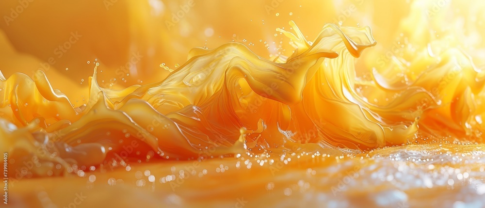 Leinwandbilder flowing yellow gradient shapes composition. for presentation design. using vermilion as a base for b