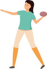 Rugby player icon cartoon vector. Motion power. Sport team game