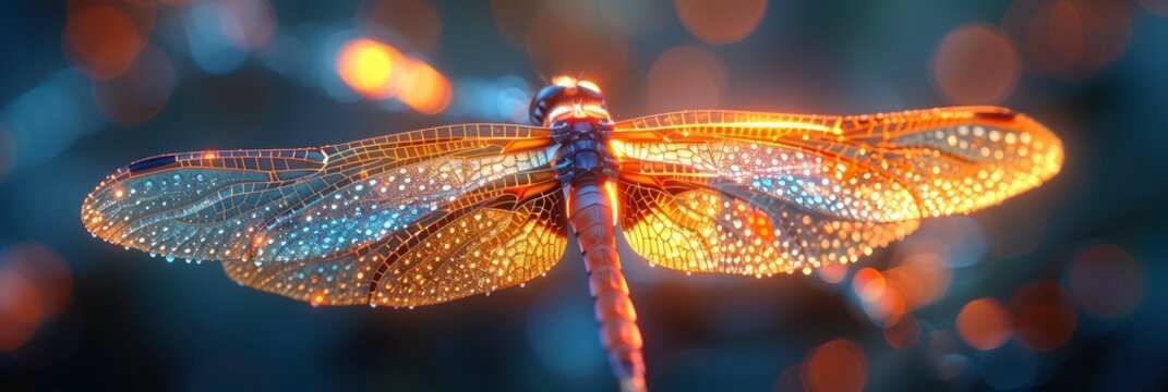 Delicate, translucent, dragonfly wing close-up texture, Background Image, Background For Banner