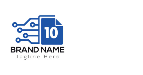 Abstract 10 letter modern initial logo design	