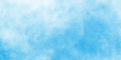 Grungy ink canvas of cloudy sky, Hand drawn or painted blue watercolor on canvas with clouds, Panoramic grunge texture with color blue, sky of winter morning with clouds.