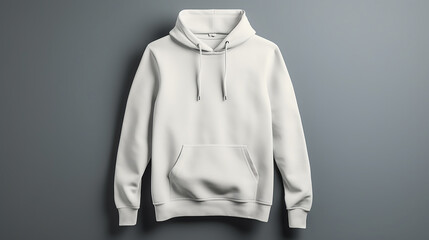 blank hoodie sweatshirt mockup for print isolated on grey background. 3d rendering