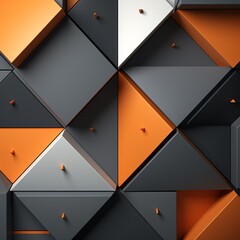 a wall of black and white and orange squares