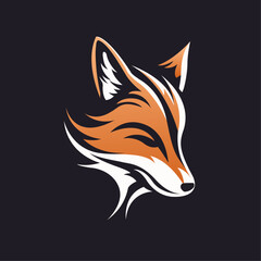 Fox silhouette logo simple unique flat