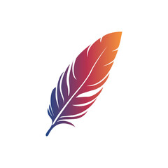Feather silhouette logo simple flat (2)