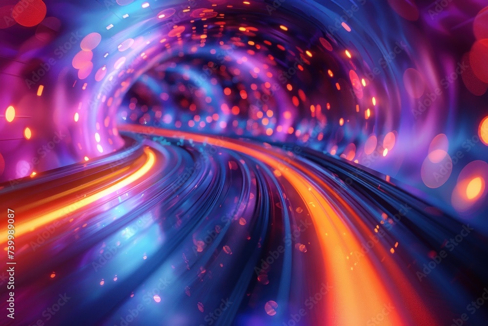 Aufkleber abstract neon light lines creating sense of futuristic speed dynamic and modern background illustrat