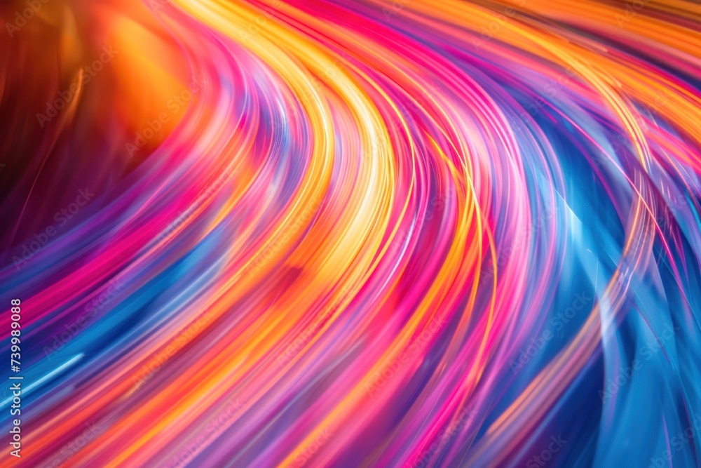 Poster abstract neon light lines creating sense of futuristic speed dynamic and modern background illustrat
