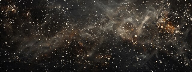 Abstract black background with brilliant dust
