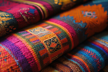 patterns on Incan textiles and fabrics - obrazy, fototapety, plakaty