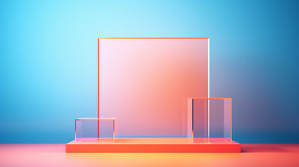 glass morphism style in blank mockup design