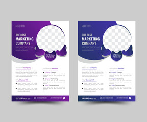 Modern creative business travel, medical, fitness, real estate printable vector flyer design template